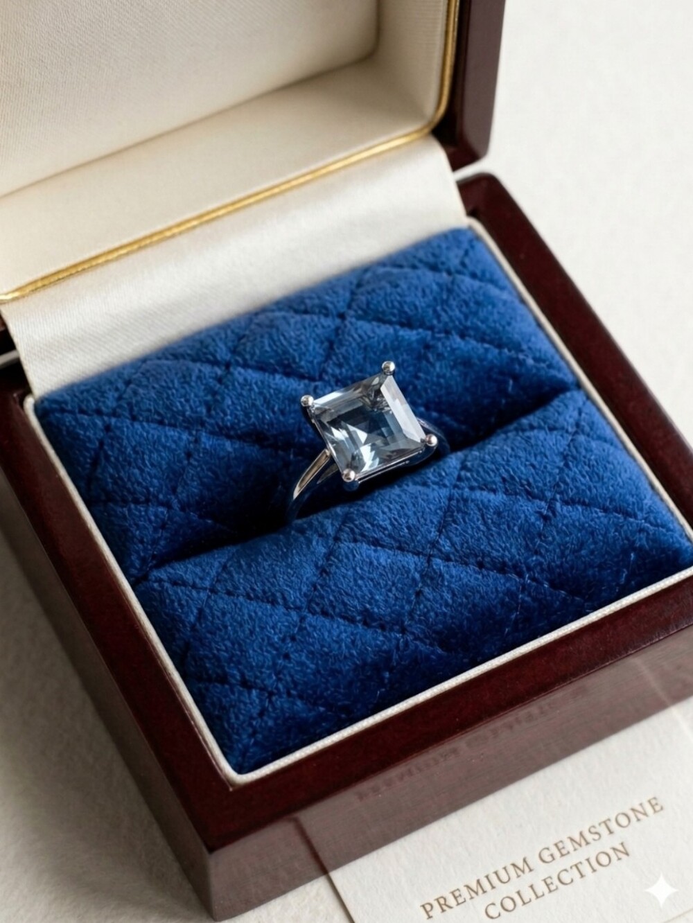 🔹Natural Starry Blue Quartz Statement Ring 925 Sterling Silver Adjustable🔹$499